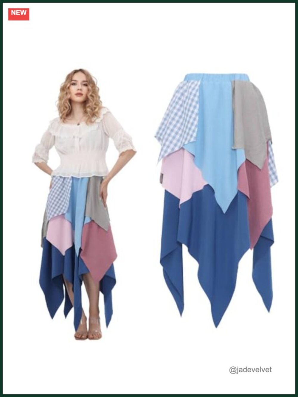 Renaissance Asymmetrical High Waist Layered Chiffon Skirt Costume